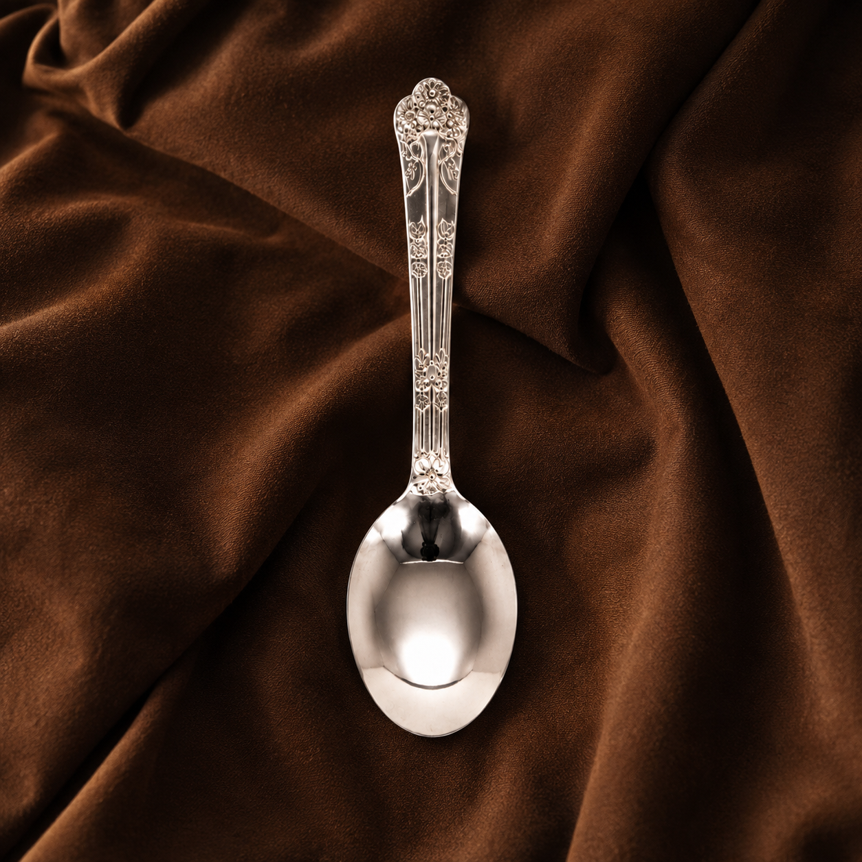 Pure Silver Puja Spoon | Traditional Ritual Spoon for Daily Worship |Silver Offering Bhoga Spoon