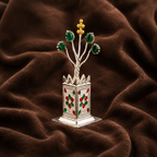 Sterling Silver Tulasi Planter | Tulsi for Puja Home Decor & Housewarming Gift
