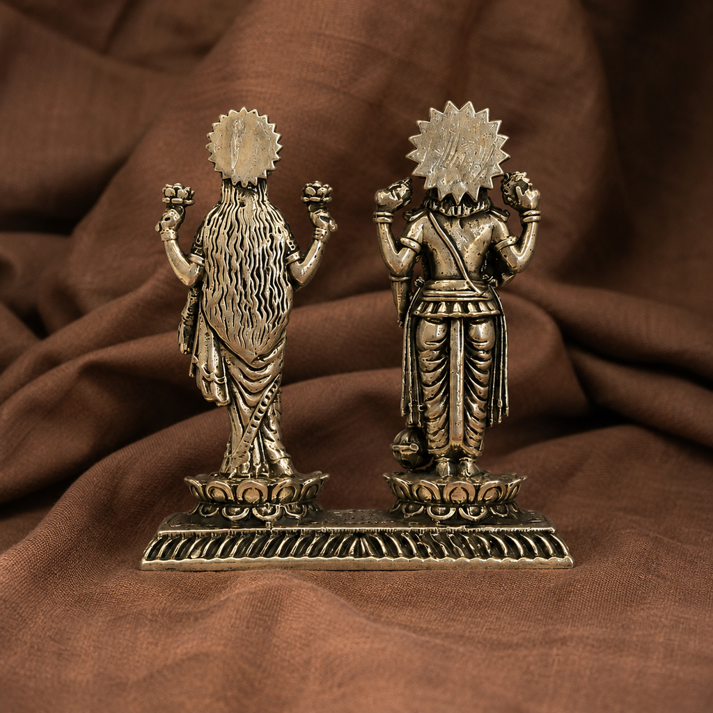 Pure Silver Laxmi and Vishnu Idol | 999 Silver Visnu Lakshmi Murti