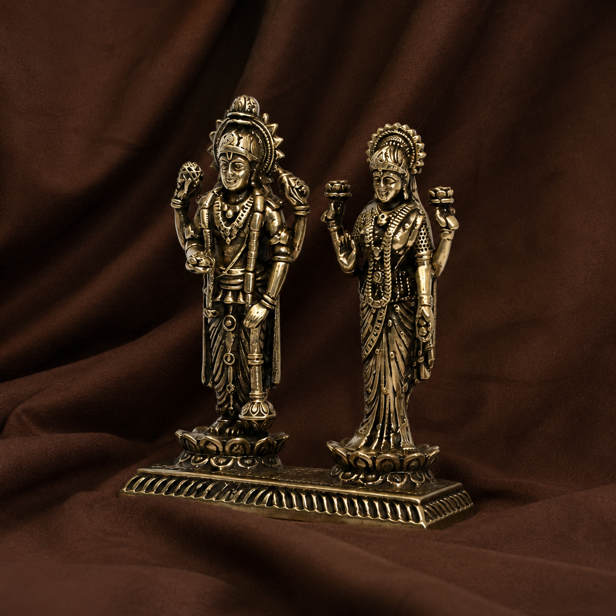 Pure Silver Laxmi and Vishnu Idol | 999 Silver Visnu Lakshmi Murti